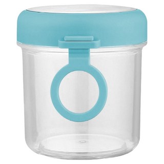 Reddot 紅點生活 便攜玻璃帶勺優格燕麥杯 藍色, 1個, 500ml