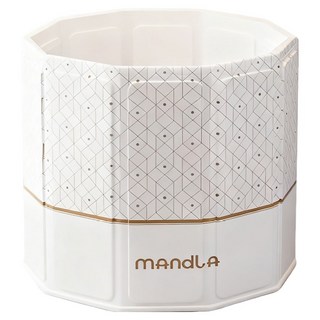 Reddot 紅點生活 免安裝便攜收納加厚摺疊泡澡桶, 菱紋白咖, 1個