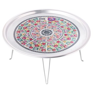 復古風折疊式五峰洋銀飯桌, 混合色