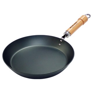 RIVER LIGHT 極 PREMIUM 不易生鏽無塗層窒化鐵極厚底平底鐵鍋/極鐵鍋 厚3.2mm 日本製, 26cm, 1個