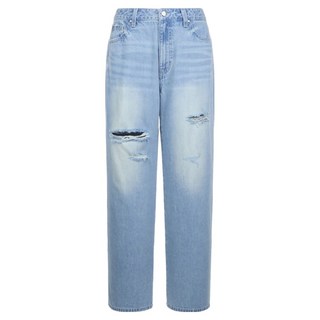 GUESS 女款L淺色仿舊寬褲 YP2D7095