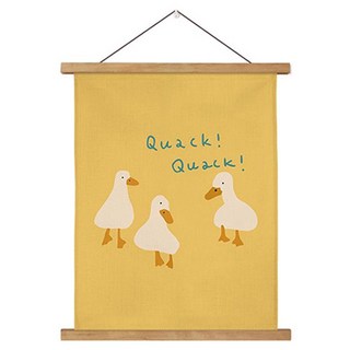 더플로우커머스 북유럽 코지 캔버스 프레임 벽걸이 포스터 덕트리오 옐로우, 우드