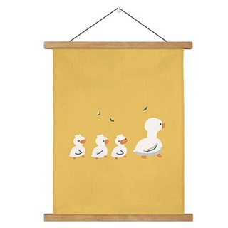 The Flow Commerce 北歐風舒適帆布畫框壁掛海報 遊行鴨, 木質