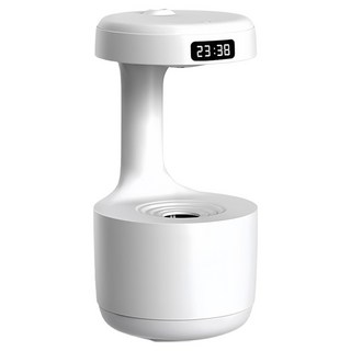 TLYS-J 反重力水滴加濕器 智能數顯靜音香氛機 細密噴霧水氧機 擴香機 香薰機, 白色, LZ599