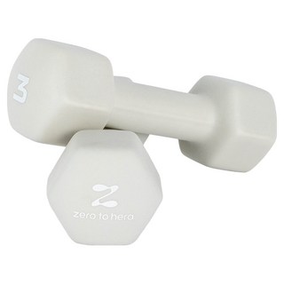 제로투헤라 네오프렌 논슬립 아령 코튼 그레이, 2개, 3kg