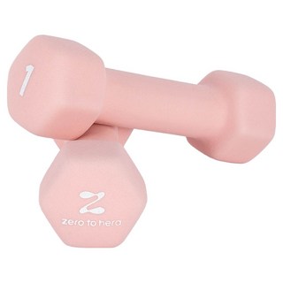 제로투헤라 네오프렌 논슬립 아령 베이비 핑크, 2개, 1kg