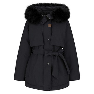 VISITINNEWYORK 여성용 퍼 트리밍 벨티드 숏 패딩 점퍼 VBWPAC1