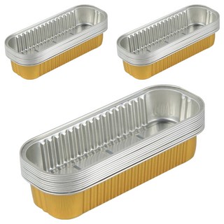 Couselect 加厚鋁箔錫紙盒/家用長方形烘焙外帶盒 金色, 1套, 30個裝