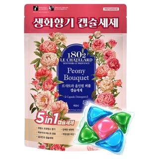 르샤트라1802 실내건조 일반드럼겸용 올인원 퍼퓸 피오니 캡슐세제, 1개, 30개입