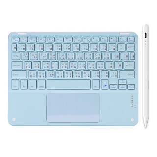 DTAudio iPad藍牙鍵盤 + 觸控筆, 藍色, BK100-B01, 製造商軸