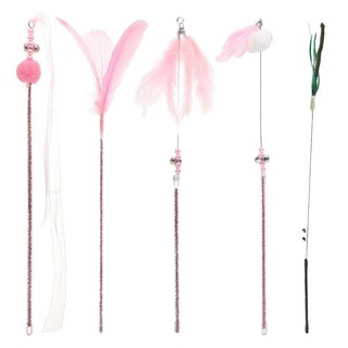 언더보스 고양이 낚시대 장난감 5종 세트, 혼합색상, 1세트