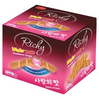 Richy 瑞奇 爆漿捲心三兄弟 草莓風味, 440g, 1個