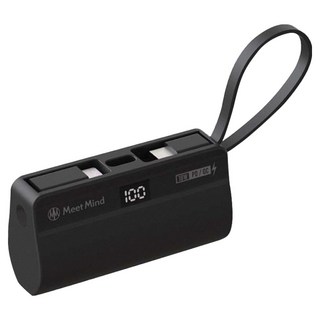 Meet Mind QC 直插式行動電源 5000mAh Type-C, 黑色, PB5000