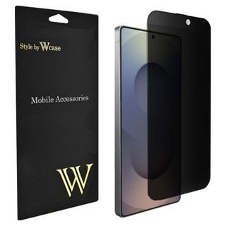 더블유케이스 프라이버시 락 12HOUR 지문방지 강화유리 휴대폰 액정보호필름 세트, 1세트