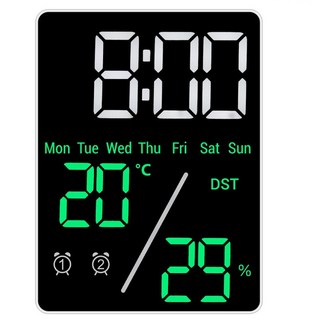 Coms 日期 星期 溫濕度 雙鬧鐘 重複鬧鐘 LED 數位桌鐘 BF560, 單一顏色