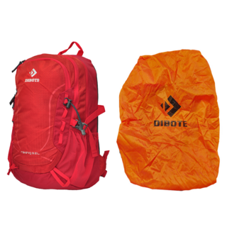 DIBOTE 迪伯特 軟背攻頂包登山背包 附防水背包袋, 紅色