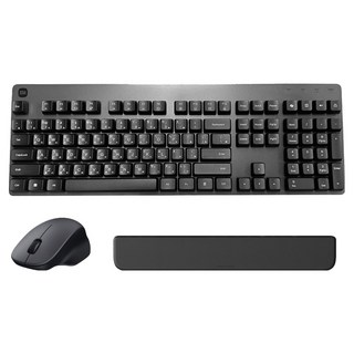 Xiaomi 小米 舒適版 無線鍵鼠套裝 鍵盤 + 滑鼠 + 手托 基礎軸, 全尺寸鍵盤, XMWXJSC01YM, 黑色