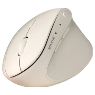 로이체 휴대용 인체공학 저소음 블루투스 미니 버티컬 무선 마우스 RX-650V, 아이보리, RX-650V IV