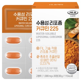 Hlb Healthcare 水溶性脂質體薑黃素 225 胡椒鹼 薑黃, 1個, 30錠