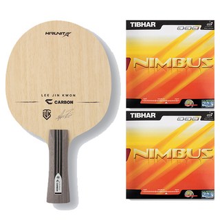 Hi-Runit 李珍權 C碳纖維 FL 桌球拍 + Nimbus 雙面膠皮套組, 1套, 單一商品