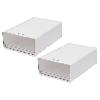 Market Plan 組合式多功能可堆疊滑動食品儲藏室收納盒, 透明, 2個