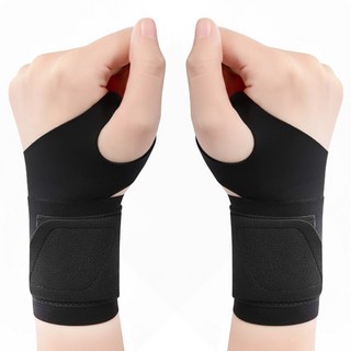 피스탑 심리스 소프트 손목 보호대 양손착용 세트, 블랙, 1세트