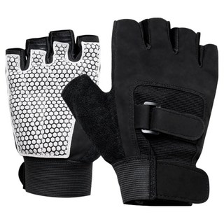 Babigongsik 雙重固定防滑墊健身手套 雙手穿戴組, 黑色, 1套