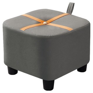 soonZAM 現代風簡約亮點客廳迷你沙發方形椅凳, 炭灰色, 1個
