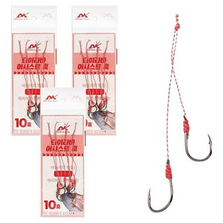 싸파 DK 타이라바 롱 어시스트 훅, 3개