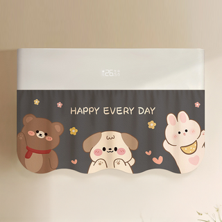 릴리픽 바람막이 에어컨 가리막 커튼 90 x 40 cm + 벨크로 세트, 1세트, 커튼(해피데이)