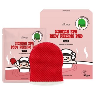 allongs 艾洛偲 韓式SPA身體去角質棉片 強效型 5片, 1個, 25ml