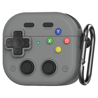 Koios Airpods4 復古遊戲手把耳機保護殼, 灰色, 1個, 單一商品