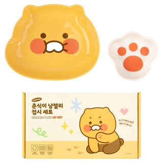 KAKAO FRIENDS 春植 貓咪果凍 陶瓷盤組, 混合色, 1套, 盤子 + 小碟子