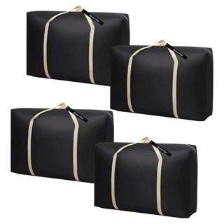 마켓플랜 모던 심플 특대형 이사 수납가방 110L, 블랙, 4개