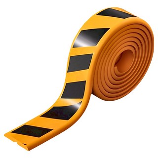 TIMLEI 自粘工業車庫防撞條警示條 機器安全防磕碰條K, 黑黃色, 1個