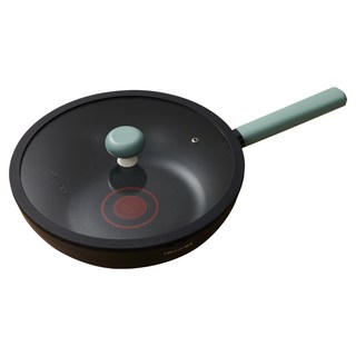 Lanmi 懶米 北歐系列 鈦晶不沾輕食炒鍋加蓋 黑色, 1個, 32cm