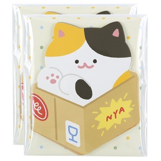 핑크풋 냥냥 미니카드 편지지 엽서 세트, 혼합색상, 2세트