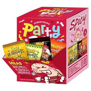 HBAF 派對盒 辣味杏仁 4種 x 5包 組合 400g, 1套