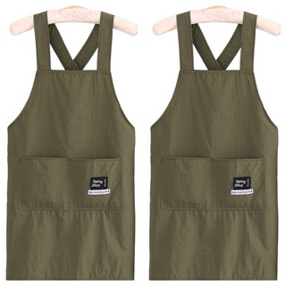 다퍼남 경량 방수 포켓 앞치마, 올리브 그린, 2개