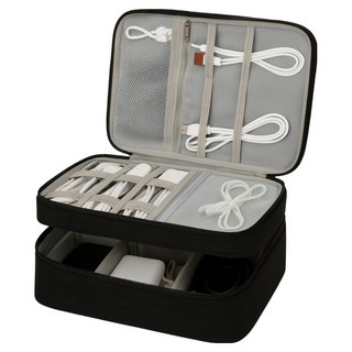 得物系列 防水便攜式數位相機包 旅行小物收納包, 黑色3層, 1個