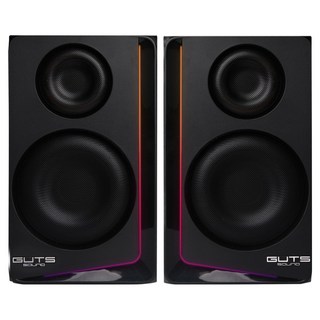 몬스타기어 라이브 RGB 북쉘프 우드 PC 게이밍 블루투스 스피커, 블랙, 20BT