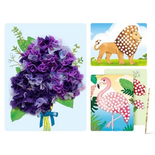 아리아띠 유아용 패브릭 포킹 아트 만들기 4종 세트, 혼합색상, 1세트