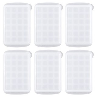 kitchen U 嬰兒副食品冷凍容器 多功能方塊 24格, 6個, 白色