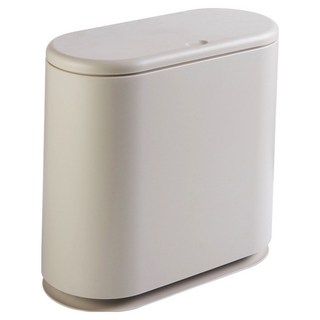 圓形纖巧雙格分類垃圾桶 BRP2394, 象牙白