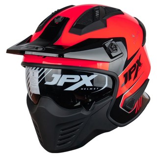 제이피엑스헬멧 모듈러 어드벤쳐 오픈페이스 풀페이스 바이크 오토바이 헬멧 MX726-R, 01.유광레드