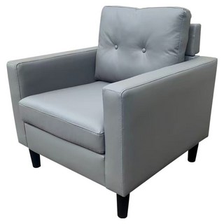 Hampton 漢汀堡 哈特利耐磨皮單人沙發, 鋼鐵灰