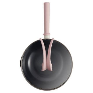 Lanmi 懶米 雪兔系列 鐵瓷小炒鍋加玻璃蓋, 1個, 24cm