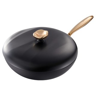 Lanmi 懶米 滋滋鈦香鈦鐵炒鍋加蓋, 1個, 32cm