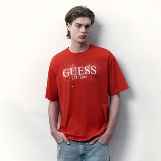 GUESS 男女通用模糊印花棉質短袖T恤 NP2K5490