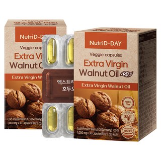 뉴트리디데이 식물성캡슐 엑스트라 버진 호두 오일 30p, 30g, 2개